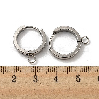 Фурнитура для сережек-колец huggie hoop из нержавеющей стали 201 STAS-A167-01N-P-1