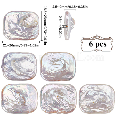 6 шт. бусины из натурального жемчуга Кеши PEAR-SC0001-24-1