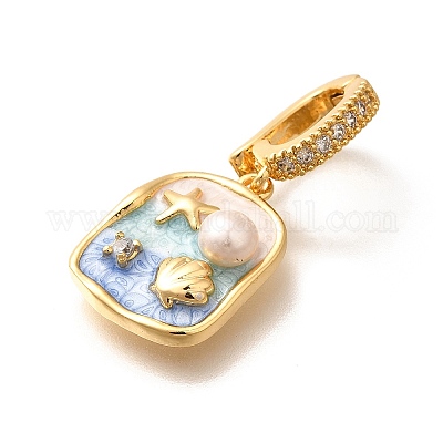 Подвески из латуни с микропаве из циркония KK-R212-03G-06-1