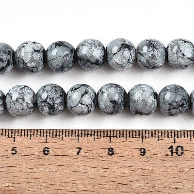 Выпечка окрашенные стеклянные бусины пряди DGLA-N003-10mm-A06-1