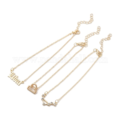 3 шт. браслеты из сплава со стразами AJEW-S083-01G-11-1