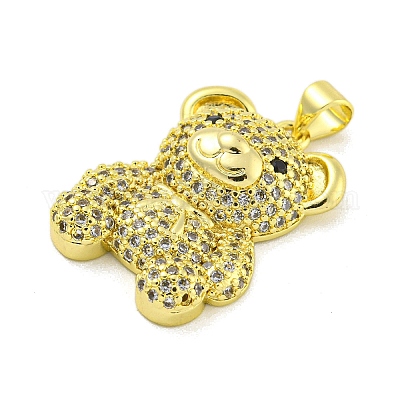 Латунные микропаве прозрачные подвески с фианитом KK-R159-12G-01-1