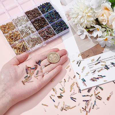 2092 шт. 12 вида стеклянных витых бусин SEED-PH0002-49-1