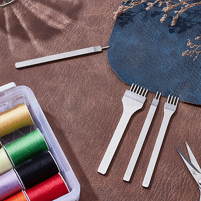 4 шт. 4 стиля наборы для самостоятельного шитья и шитья изделий из кожи AJEW-UN0002-46-1