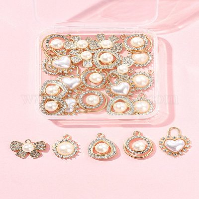 25 шт. 5 стиля подвески из сплава со стразами FIND-FS0003-53-1