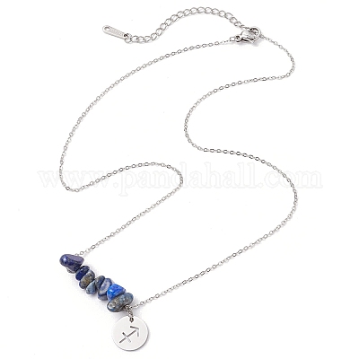 Ожерелья с подвесками в виде созвездий и кусочков натурального лазурита NJEW-JN05084-09-1
