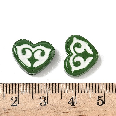 Окрашенные и запеченные стеклянные бусины LAMP-D004-02F-1