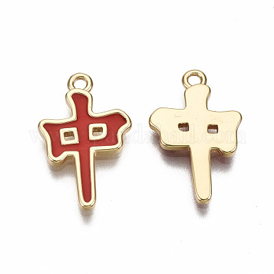 Латунь эмаль подвески KK-T056-98G-NF-1