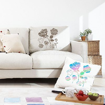 2 個 2 スタイルプラスチック描画絵画ステンシルテンプレート 正方形