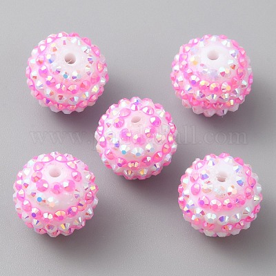 Harz Strass Perlen&nbsp;RESI-WH0034-33-1