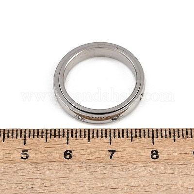 Вращающиеся кольца для пальцев из нержавеющей стали 304 со стразами RJEW-A074-01C-P-1