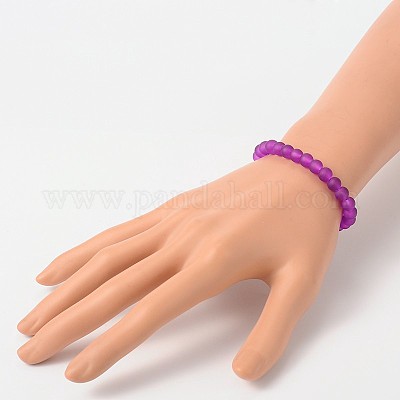 Эластичные матовые стеклянные бусины детские браслеты на детский день BJEW-JB01768-1