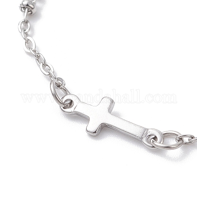 Изготовление браслета из цепочек с поперечными связями из нержавеющей стали 304 AJEW-JB01380-02-1