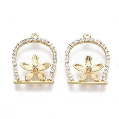 Латунные микропаве прозрачные подвески с фианитом KK-S356-080-NF-1