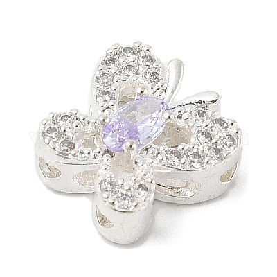 Латунные микро проложить кубического циркония бусы KK-K297-34A-S-1