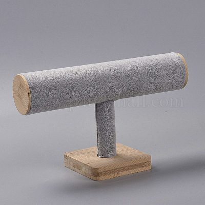 Подставки для бархатных Т-образных браслетов с деревянным основанием AJEW-WH0471-148C-1