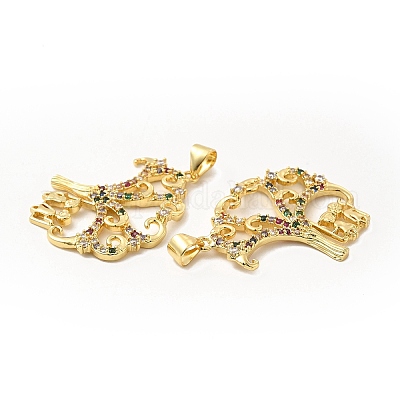 Латунные микро проложить кубического циркония подвески KK-H441-37LG-1