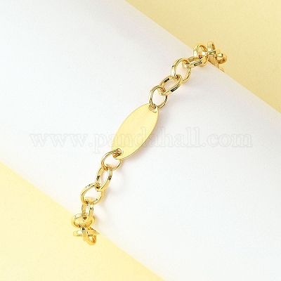 Латунные кабельные цепи браслеты BJEW-JB12781-1