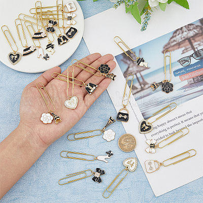 24 шт. 12 стильных железных овальных длинных скрепки для бумаг AJEW-AB00175-1