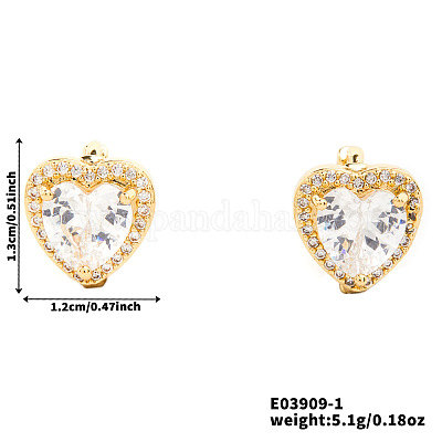 Модные латунные серьги-кольца в форме сердца из прозрачного кубического циркония JH8466-1-1