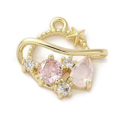 Латунные микро проложить кубического циркония подвески KK-K371-01G-1