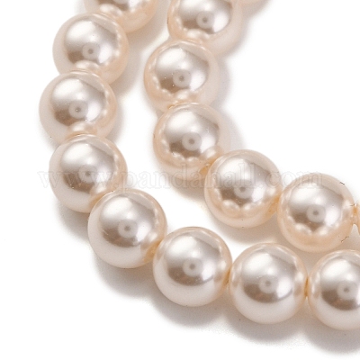 Выпечка окрашены перламутровый стекла жемчужные нити круглый шарик PEAR-H019-02B-02-1