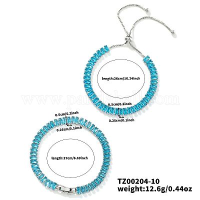 2 шт. 2 стиля латунная цепочка с кубическим цирконием модные и элегантные браслеты наборы TQ8925-1