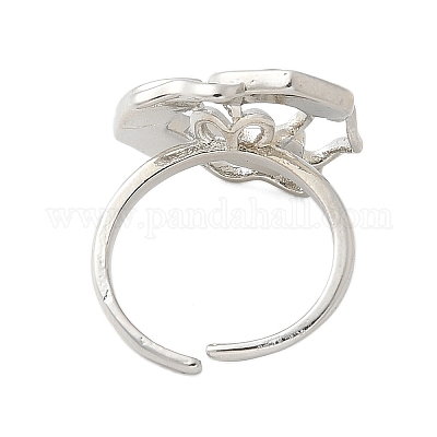 Закрепки для колец-манжет из латуни с цветком KK-K297-01P-1