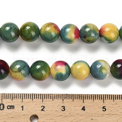 Окрашенные естественный агат бисер пряди G-G203-09D-10mm-1