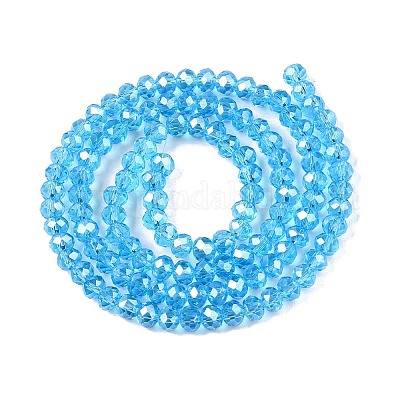 Стеклянные бусины с гальваническим покрытием  EGLA-A044-T4mm-A08-1