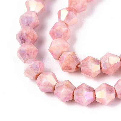 Антикоррозийные гальванические биконические стеклянные бусины EGLA-T021-4mm-16-05-1