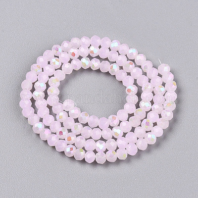 Стеклянные бусины с гальваническим покрытием  EGLA-A044-J3mm-L02-1