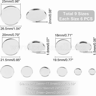 54 шт. 9 чашки из нержавеющей стали 304 с гладкими краями STAS-UN0024-87S-1