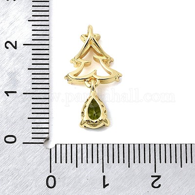 Латунные микро проложить кубического циркония подвески KK-L258-01G-C02-1