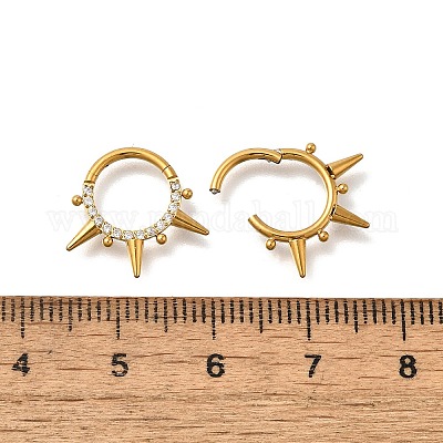 Кольца для носа в форме кольца из нержавеющей стали 304 с микропаве из прозрачного кубического циркония AJEW-D306-10G-1