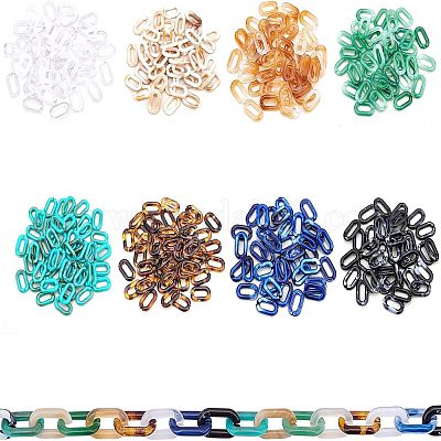 960 шт. 8 цвета акриловые соединительные кольца OACR-FH0001-030-1