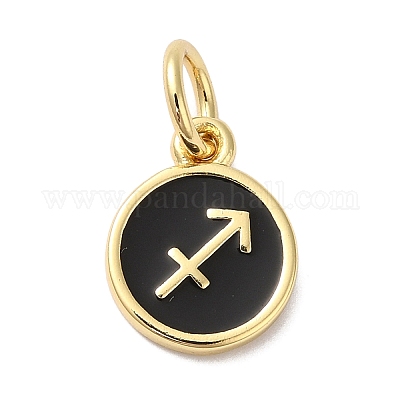 Настоящие 18-каратные позолоченные латунные эмалевые подвески KK-L216-001G-C-1