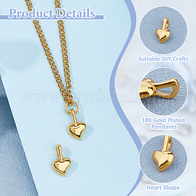 2 шт. 925 подвески в виде сердечек из стерлингового серебра STER-HS0001-06G-1