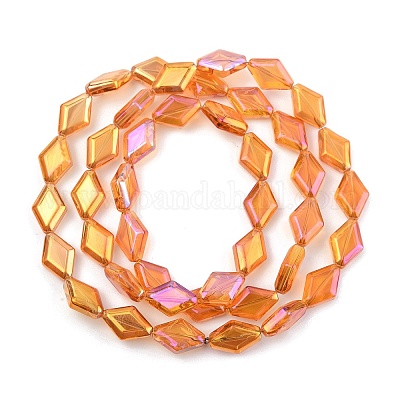 Стеклянные бусины с гальваническим покрытием  EGLA-B010-01A-FR03-1