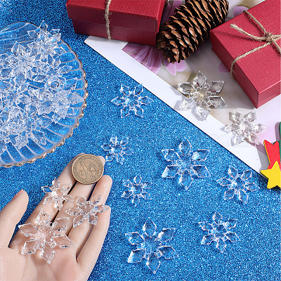 60 шт. 3 стиля рождественские прозрачные акриловые соединительные подвески OACR-SC0001-56-1