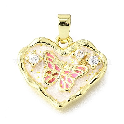 Латунные микропроволочные кубические циркониевые подвески из эмали KK-V007-41G-01-1