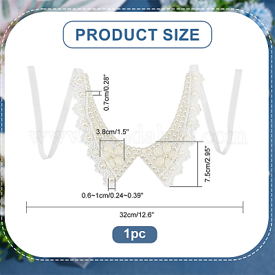 Пластиковый ошейник с жемчугом и кристаллами и стразами AJEW-WH0326-08C-1