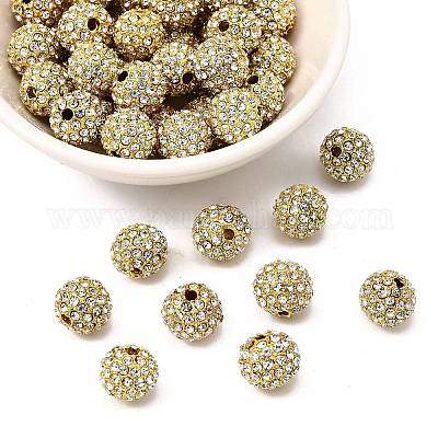 Бусины из сплава и страза RB-A034-10mm-A01G-1