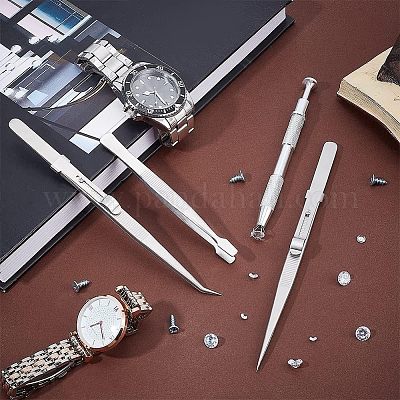 4 шт. 4-х стильный пинцет из нержавеющей стали и инструмент с тремя захватами для захвата мелких деталей STAS-UN0039-16-1