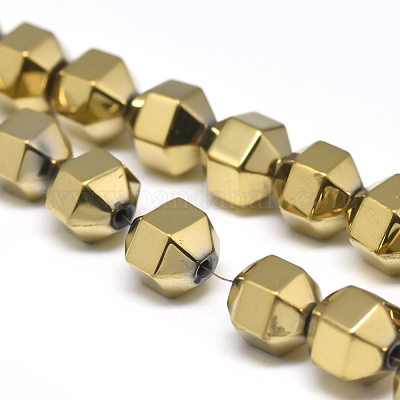 Гальванизировать немагнитных синтетический гематит бисер пряди G-T061-31B-1