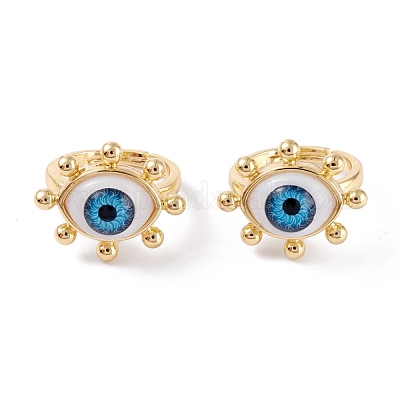 Регулируемые кольца на палец с эмалью из латуни RJEW-M138-25G-D-1