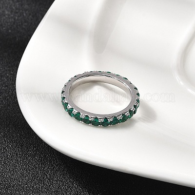 Латунные микро проложить пальцев кольца кубического циркония RJEW-P166-09B-P-1