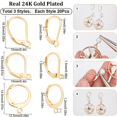 3 стиль фурнитуры для сережек с застежкой-рычагом из нержавеющей стали 304 STAS-SC0007-58G-1