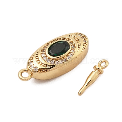 Латунные застежки из прозрачного кубического циркония с микропаве KK-C075-20G-1