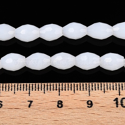Непрозрачный сплошной цвет имитация нефрита стеклянные бусины пряди EGLA-A037-P6x8mm-D01-1